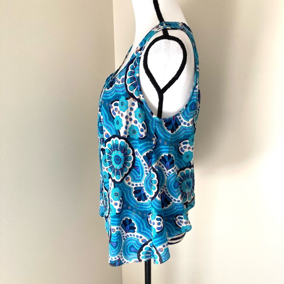 Anthropologie Meadow Rue Merlin Mixed Media Split Back Sleeveless Top Size M - Picture 4 of 10